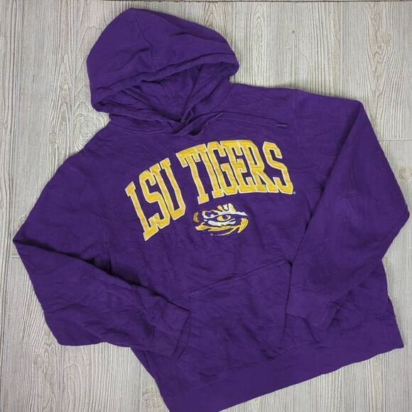 LSU Tigers Purple Hoodie Size Large Top of the World Vintage Fleece Hoodie Unise - Picture 1 of 8
